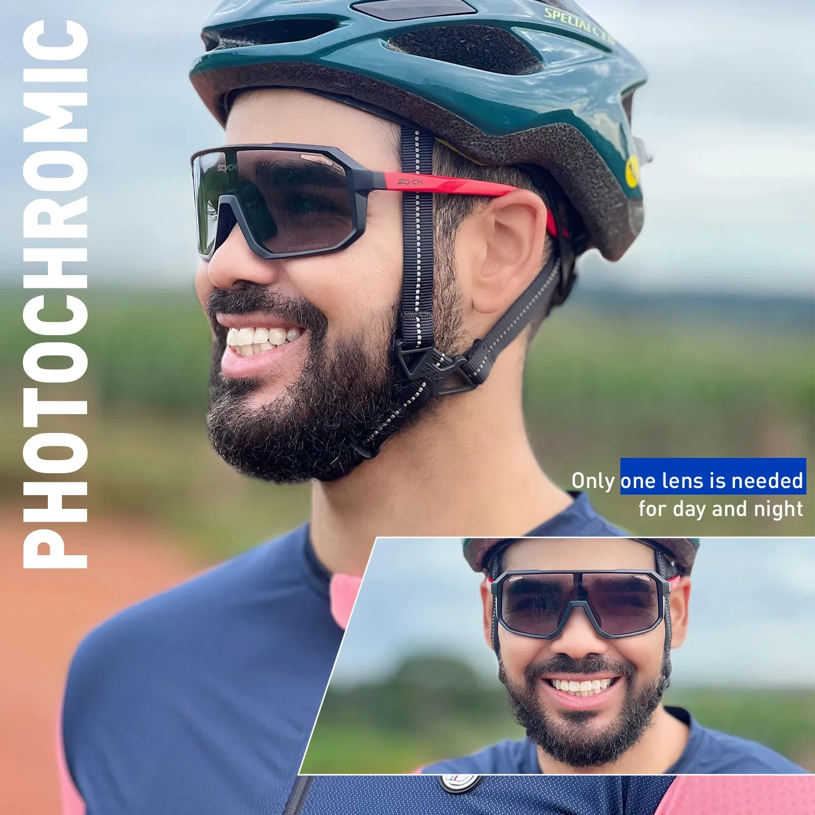 SCVCN MTB Cycling Glasses fishing Sports Running Driving Sunglasses UV400 Road
