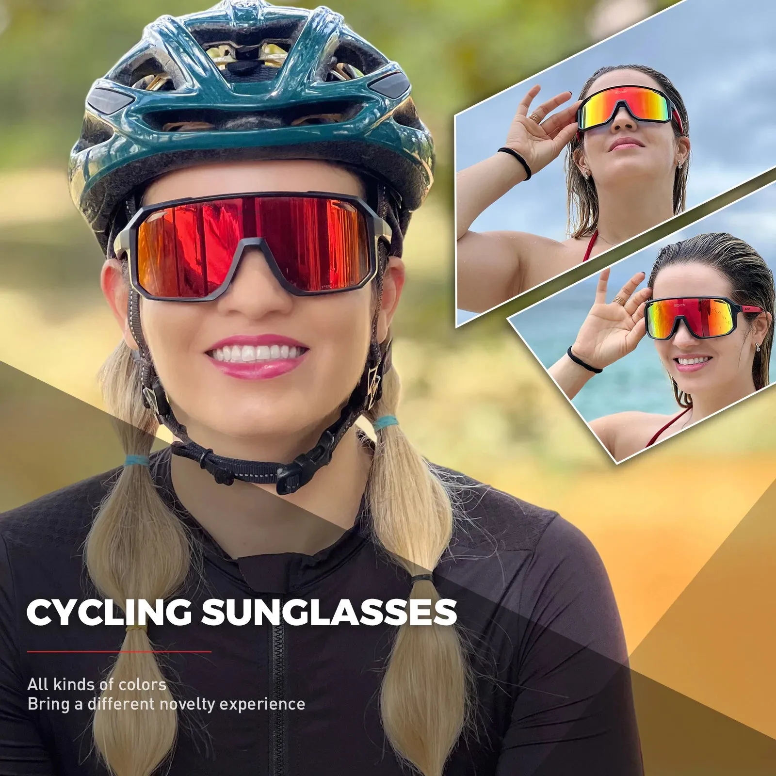 SCVCN MTB Cycling Glasses fishing Sports Running Driving Sunglasses UV400 Road