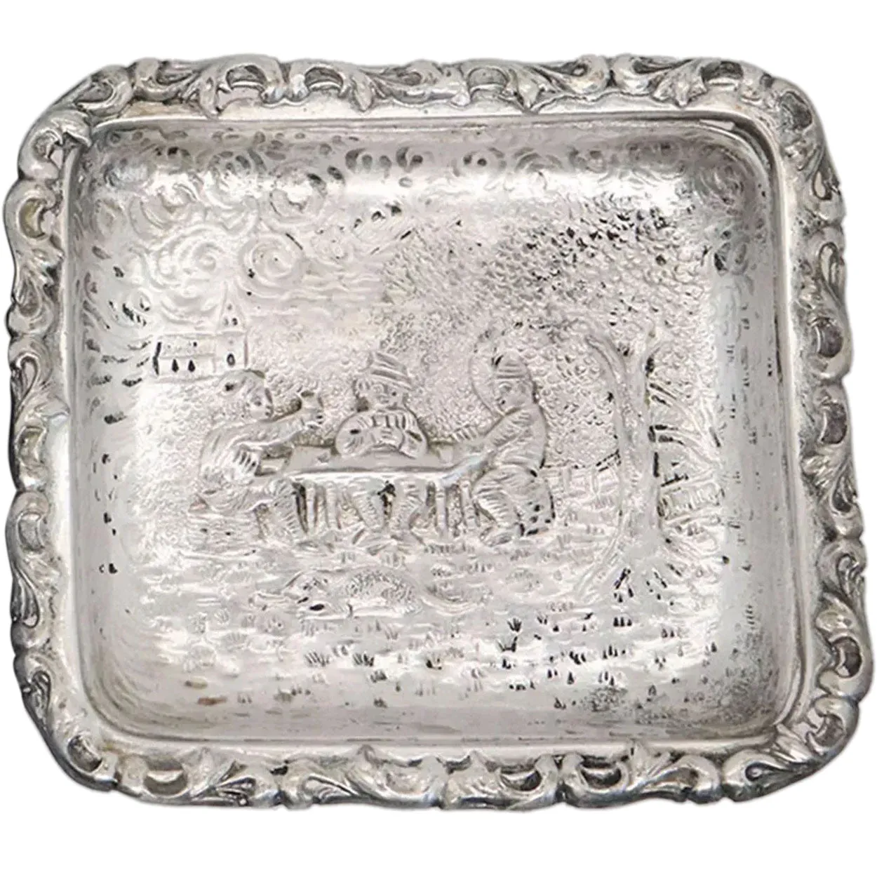 Set of 11 Small Vintage Dutch Style Silverplate Rectangular Dishes