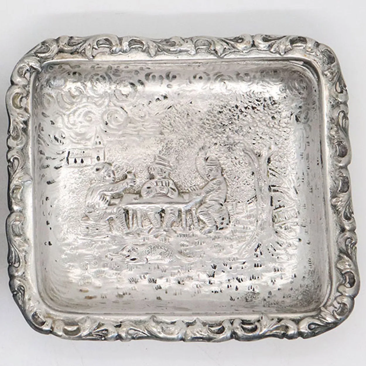 Set of 11 Small Vintage Dutch Style Silverplate Rectangular Dishes