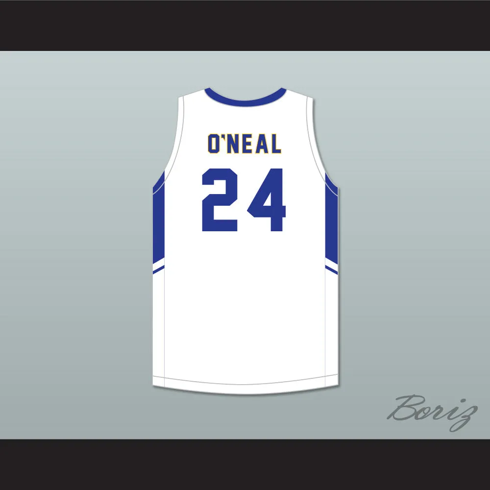 Shaqir O'Neal 24 Creekside Christian Academy Cougars White Basketball Jersey 2