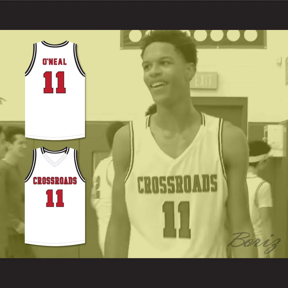 Shareef O'Neal 11 Crossroads School Roadrunners White Basketball Jersey 2