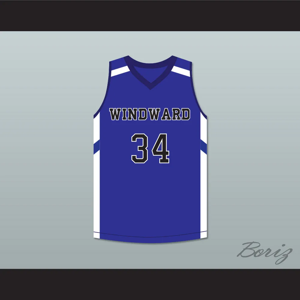 Shareef O'Neal 34 Windward School Wildcats Blue Basketball Jersey 1