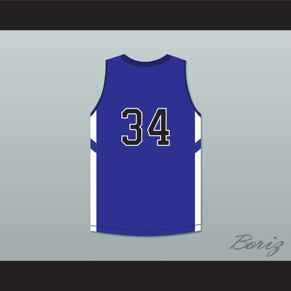 Shareef O'Neal 34 Windward School Wildcats Blue Basketball Jersey 1