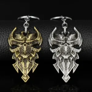 Sheep's Head Shield Keychain - Durable Alloy Constellation Key Holder