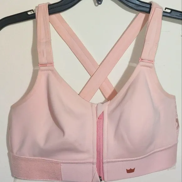 SHEFIT Active Gym Yoga Running Stretch Medium Impact Flex Sports Bra Blush EUC
