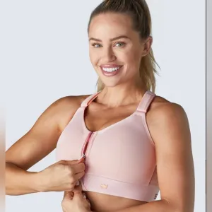 SHEFIT Active Gym Yoga Running Stretch Medium Impact Flex Sports Bra Blush EUC