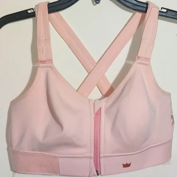 SHEFIT Active Gym Yoga Running Stretch Medium Impact Flex Sports Bra Blush EUC