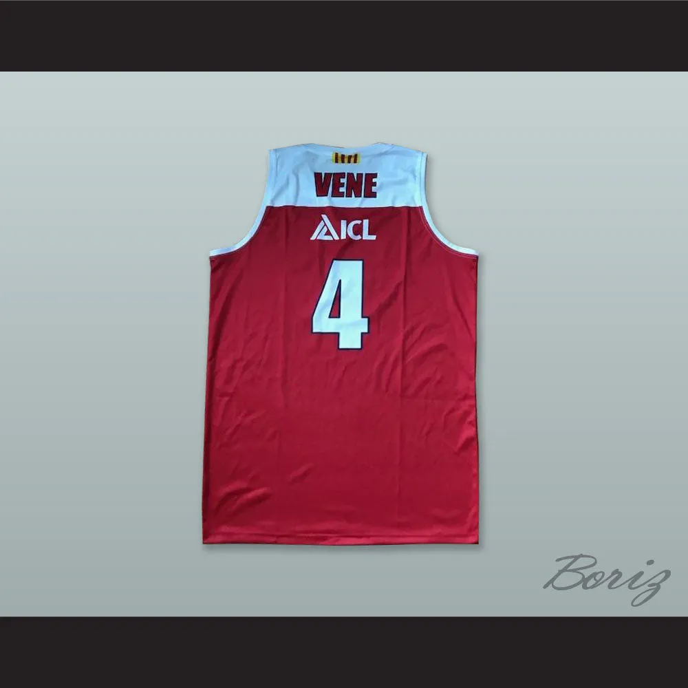 Siim-Sander Vene 4 Basquet Manresa Spain Red Basketball Jersey