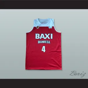 Siim-Sander Vene 4 Basquet Manresa Spain Red Basketball Jersey
