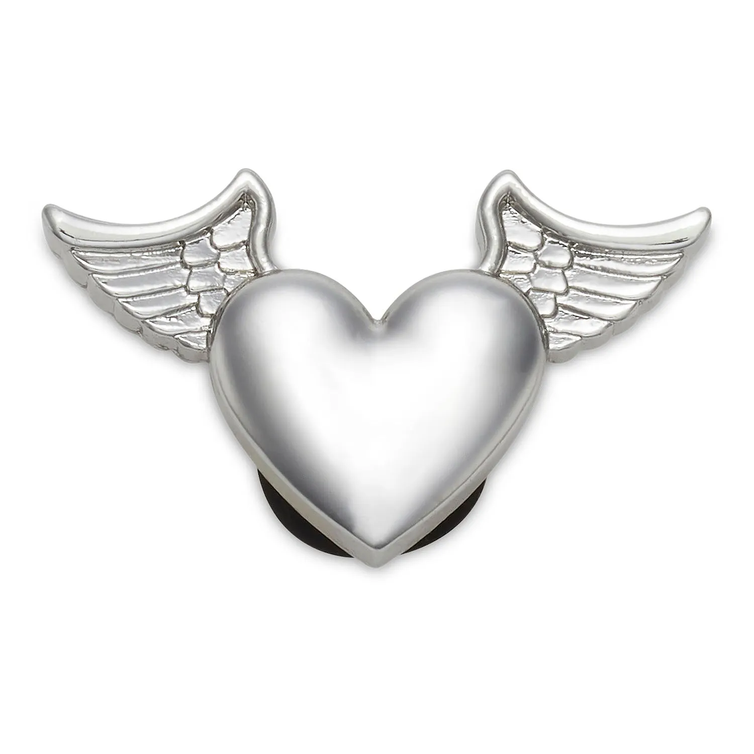Silver Metal Heart and Wings Jibbitz