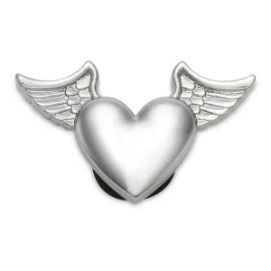 Silver Metal Heart and Wings Jibbitz