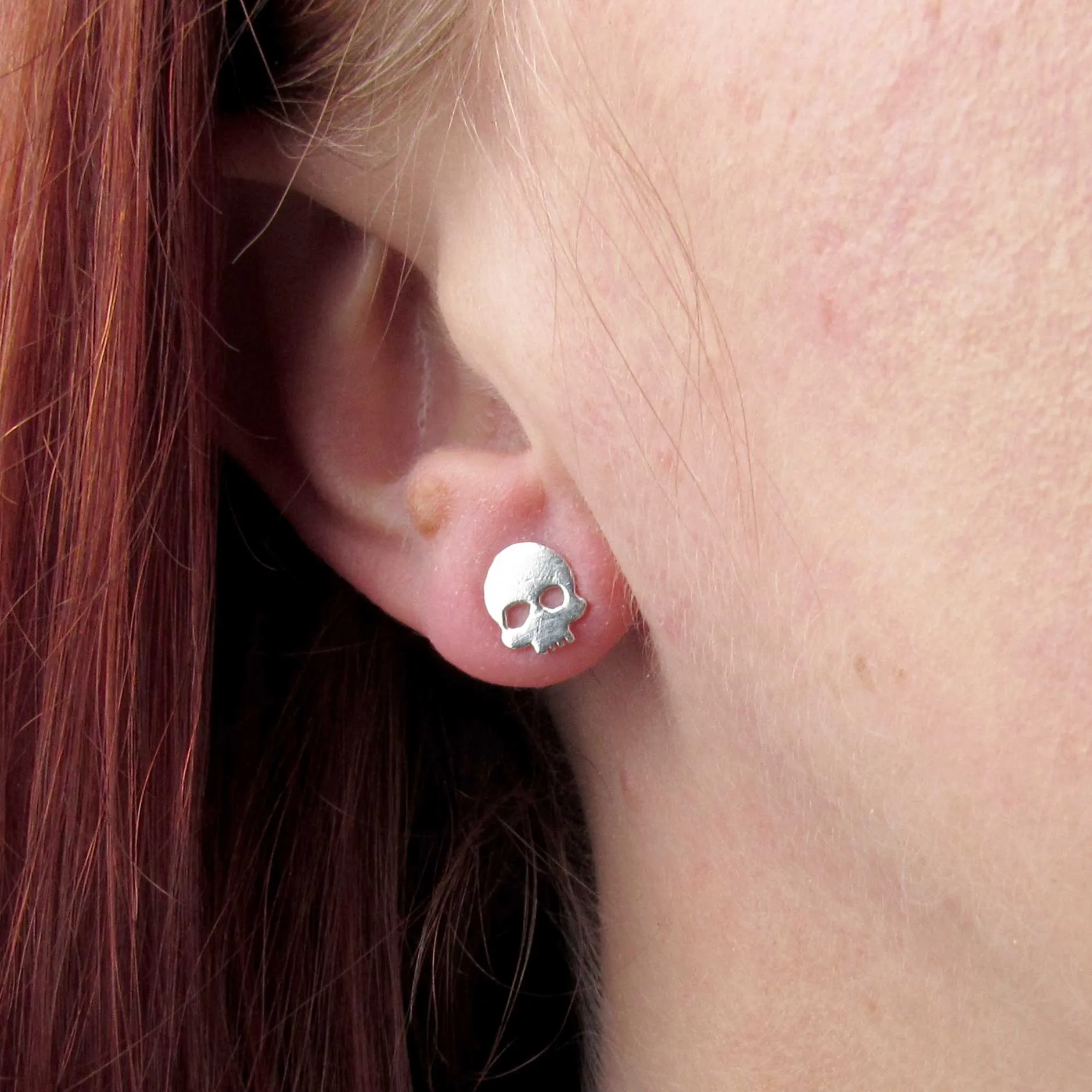 Silver Skull Earrings