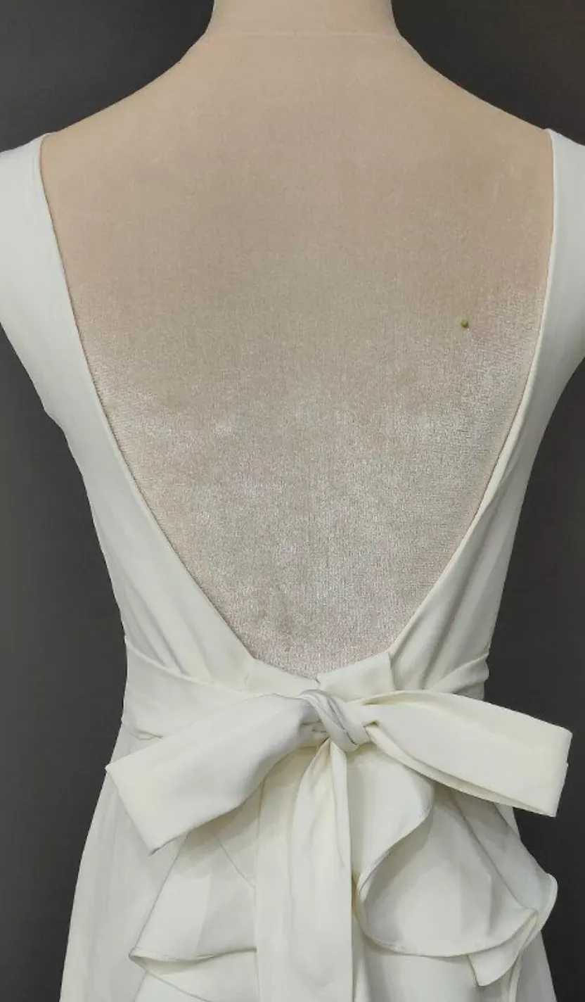 Simple High Neckline Sexy Backless Wedding Dress