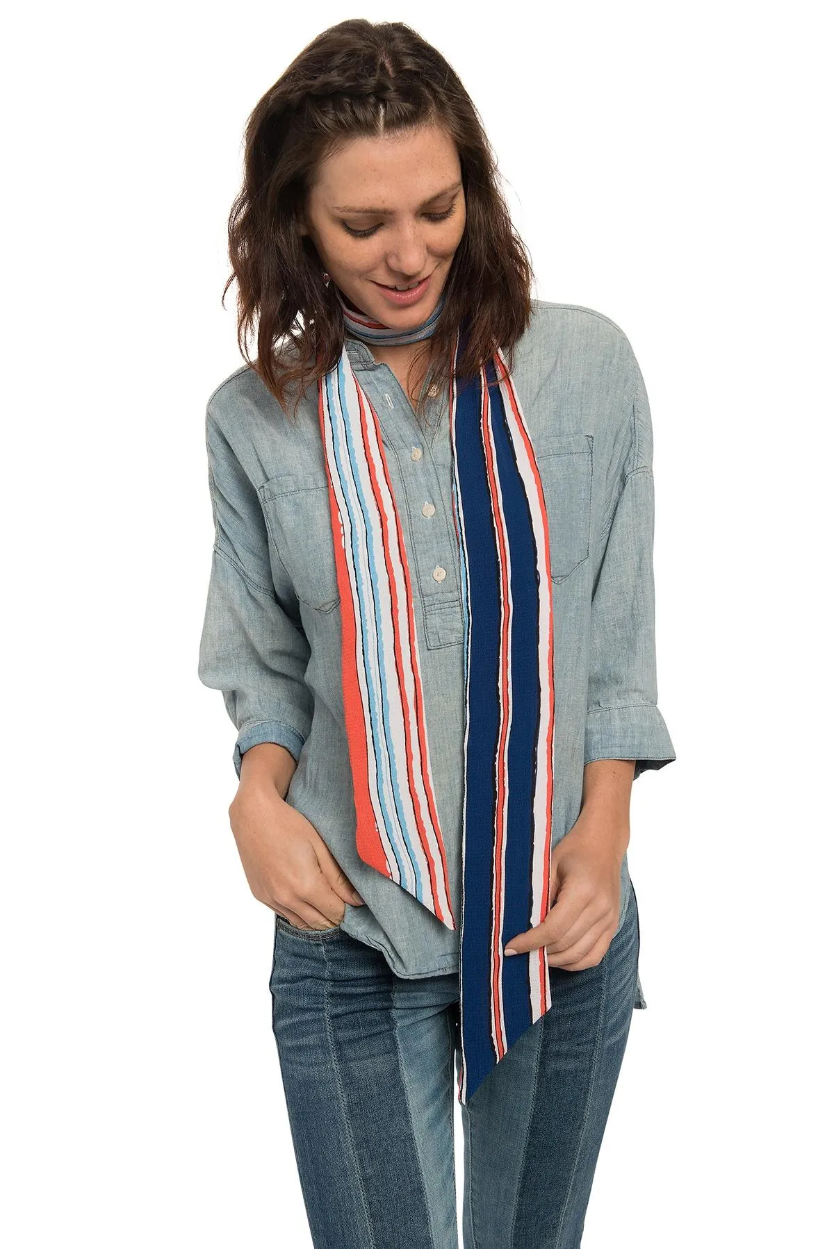 Skinny Striped Scarf