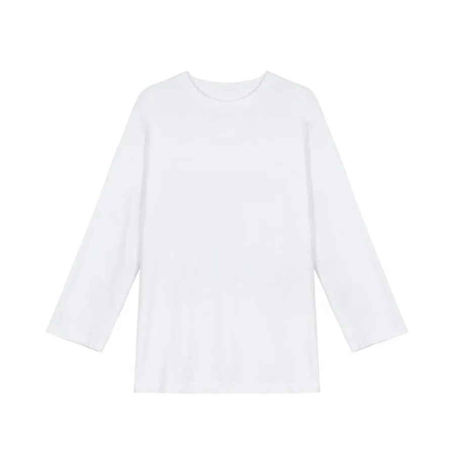 Solid Oversize Round Neck Pullover Basic Shirt