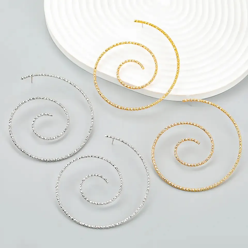 SPIRAL STATEMENT EARRINGS