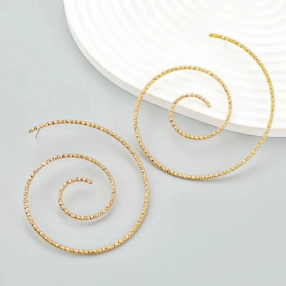SPIRAL STATEMENT EARRINGS