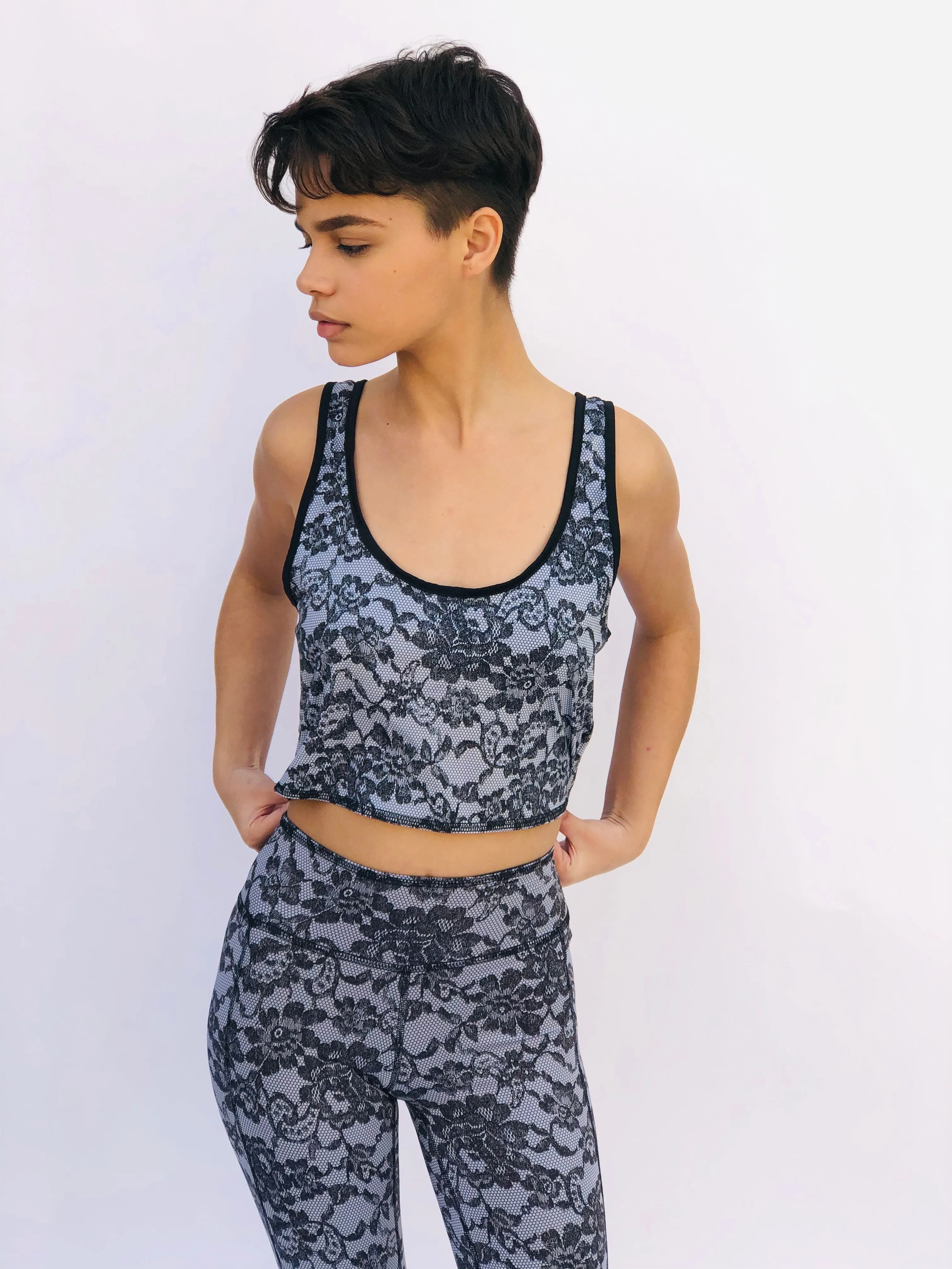 SPORTS BRA BRALET BLACK LACE/BLACK