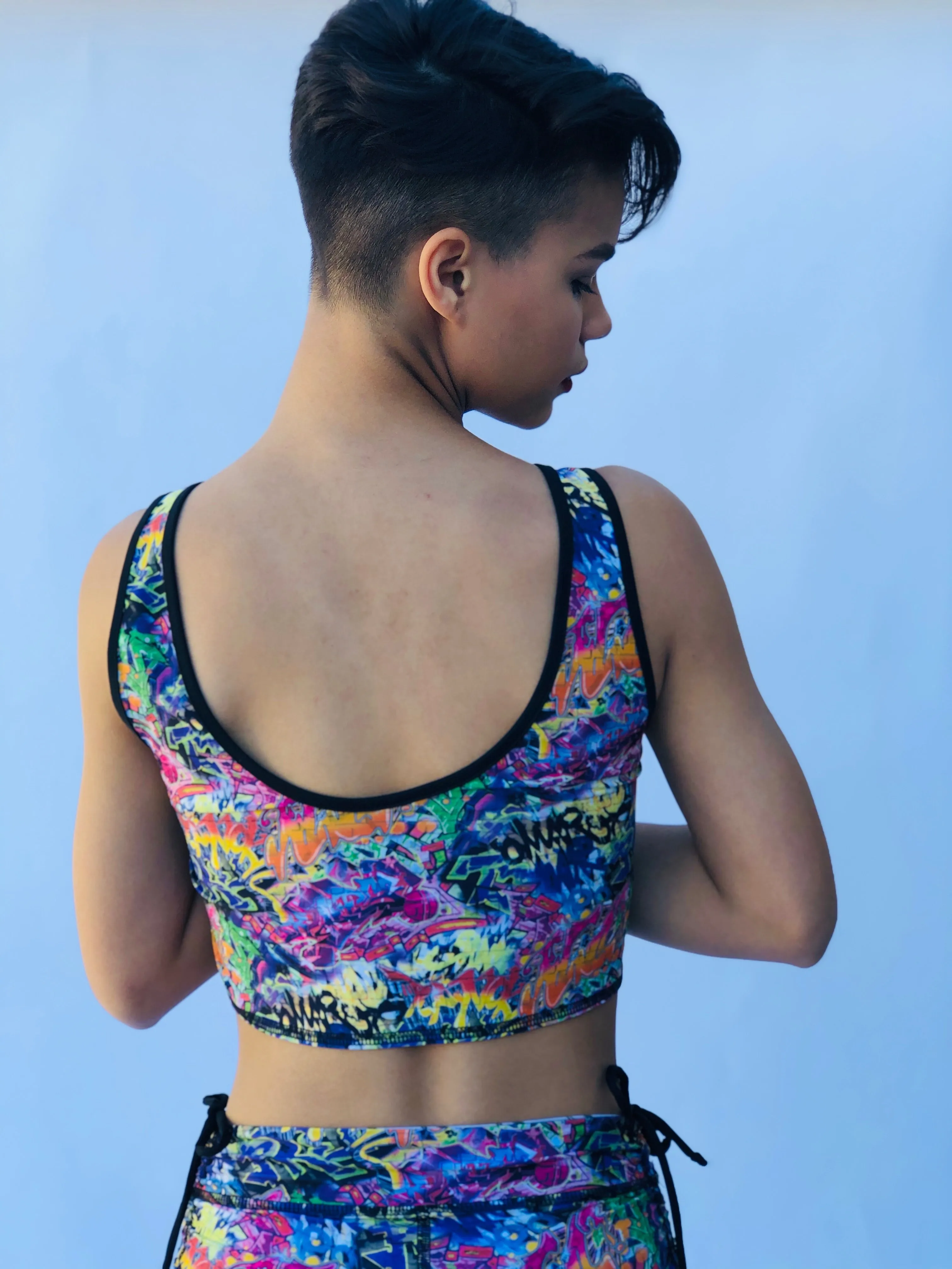 SPORTS BRA BRALET GRAFFITI/ BUNS OF STEEL