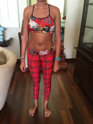 SPORTS BRA BRALET RED GEISHA/RED PLAID