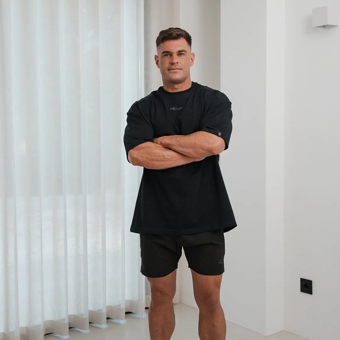 Sports Shirt Cotton Black - Wide Fit