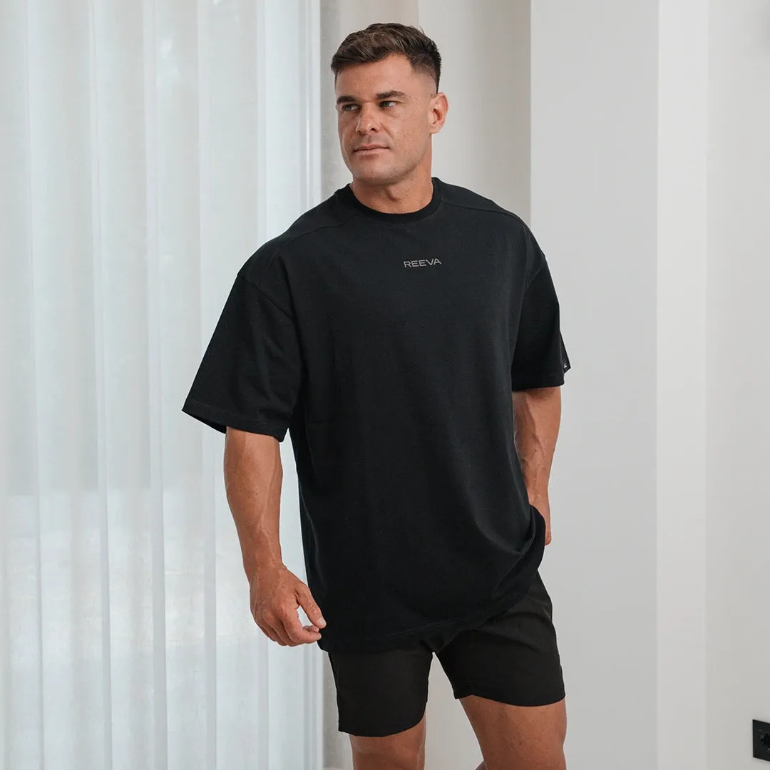 Sports Shirt Cotton Black - Wide Fit