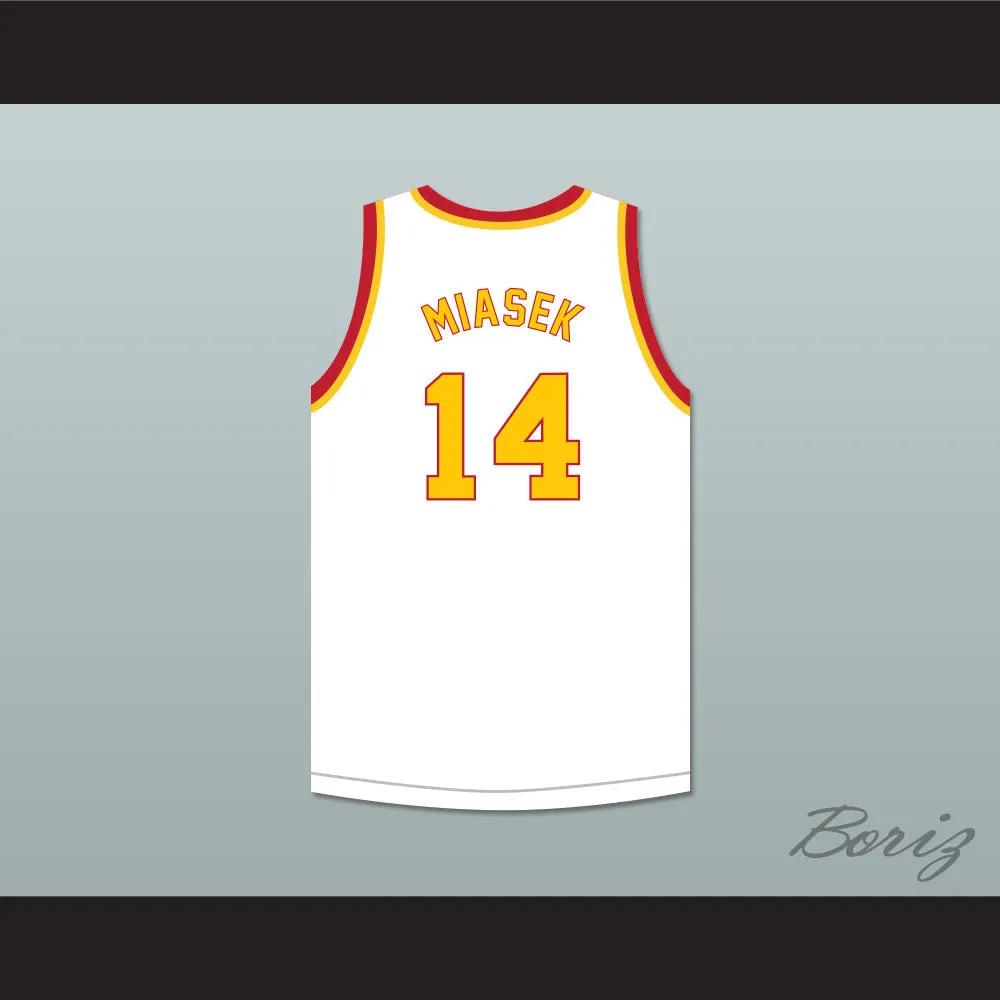 Stan Miasek 14 Detroit Falcons White Basketball Jersey