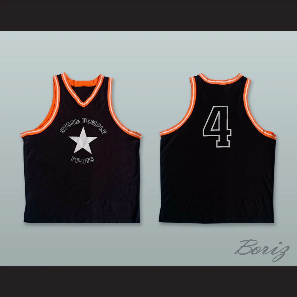 Stone Temple Pilots 4 Black Basketball Jersey