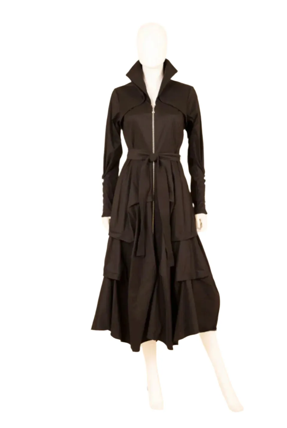 Stretch Duppioni Long Sleeve Dress