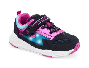 Stride Rite Girls Light-Up Zips Cosmic Sneaker - Black Multi