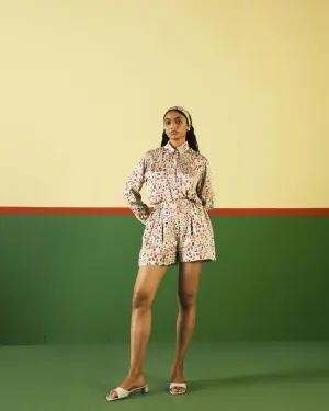 Studio Rigu   I   Splatter Shorts Digitally Printed Vegan Silk Dotted Print Srch030