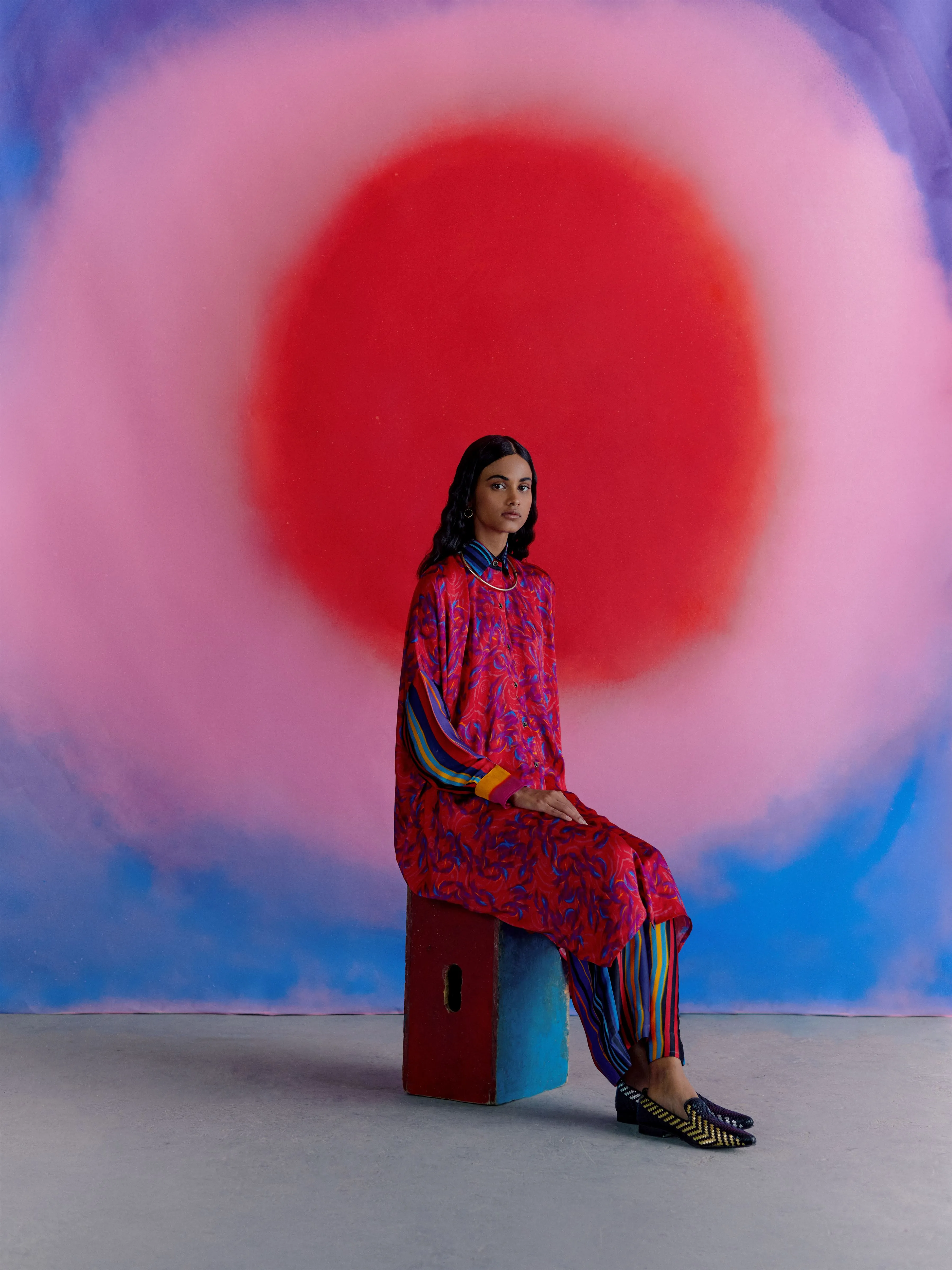 Studio Rigu   I   Womenswear, Western Dhari Straight Trousers  Red/Yellow/Pink/Blue Srdd014