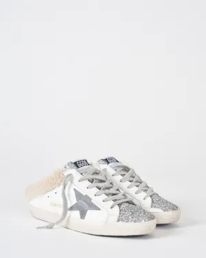 super-star sabot leather upper glitter toe suede star shearling lining