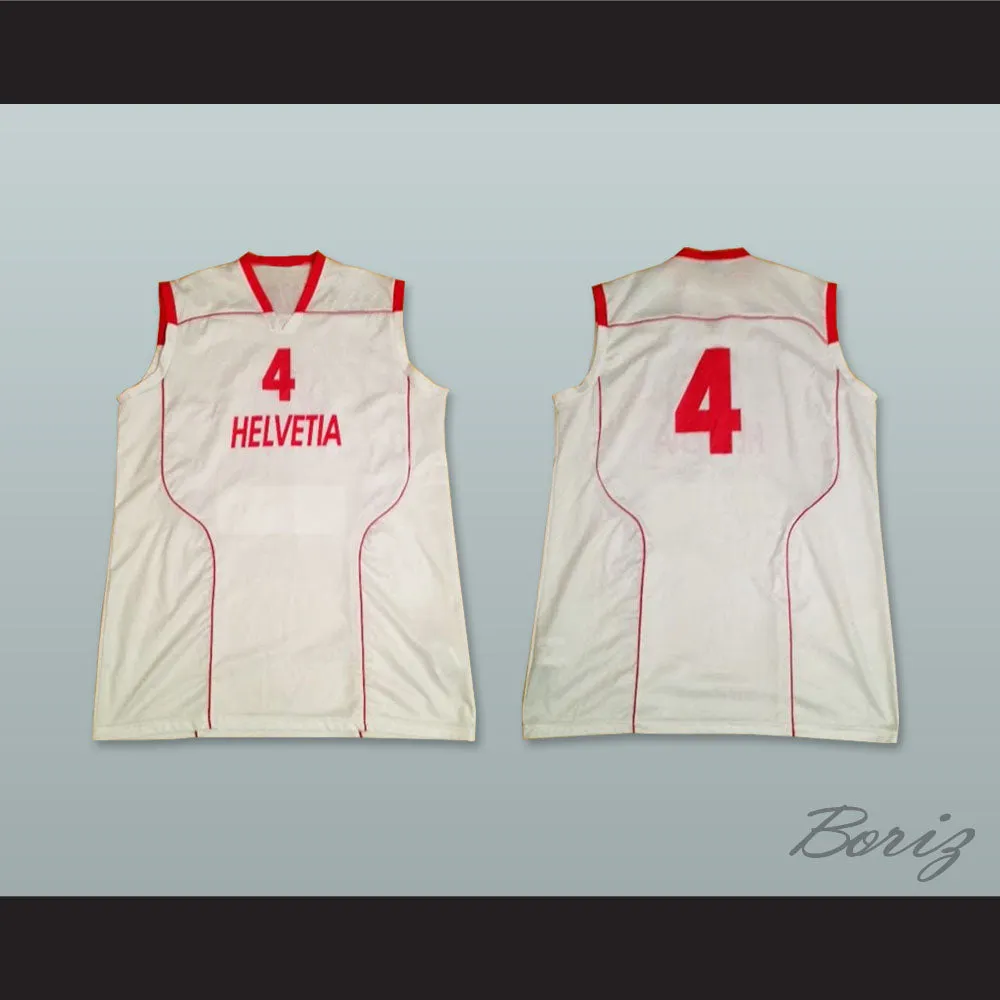 Switzerland Helvetia 4 National Team White Basketball Jersey