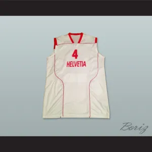 Switzerland Helvetia 4 National Team White Basketball Jersey
