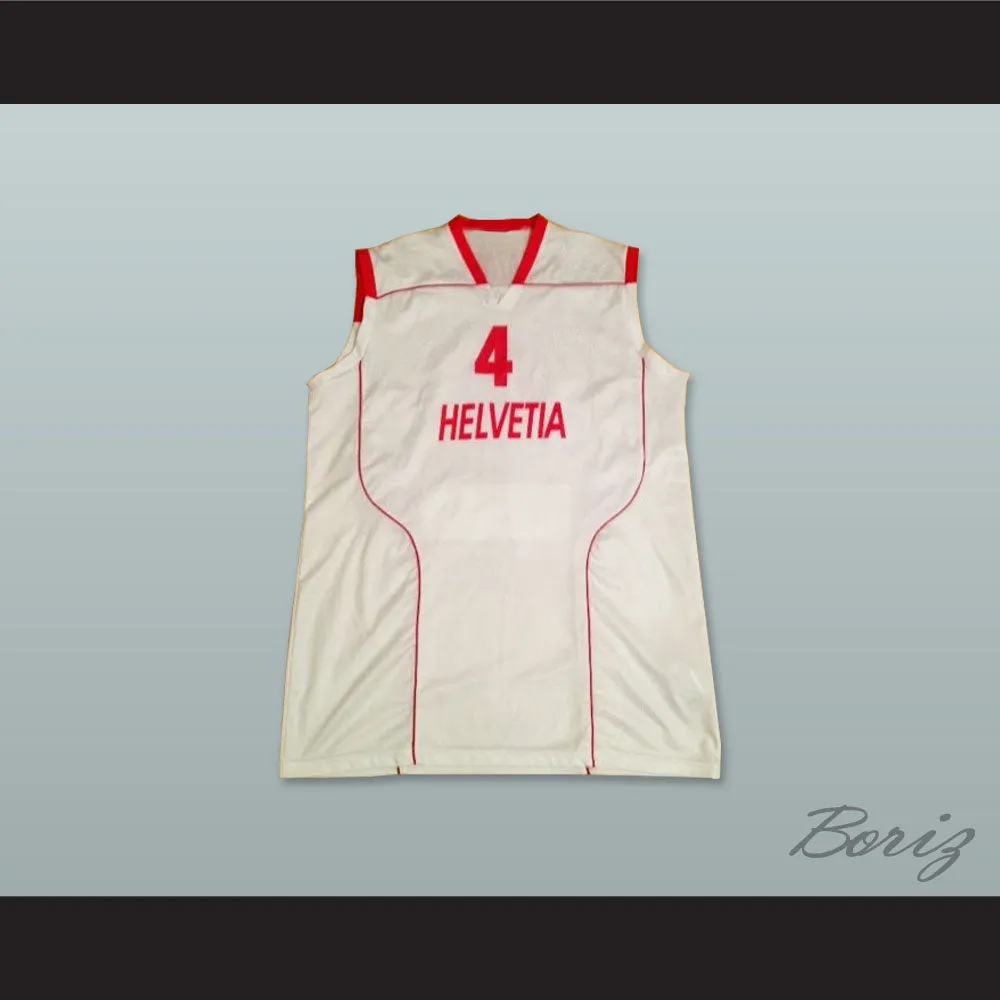 Switzerland Helvetia 4 National Team White Basketball Jersey