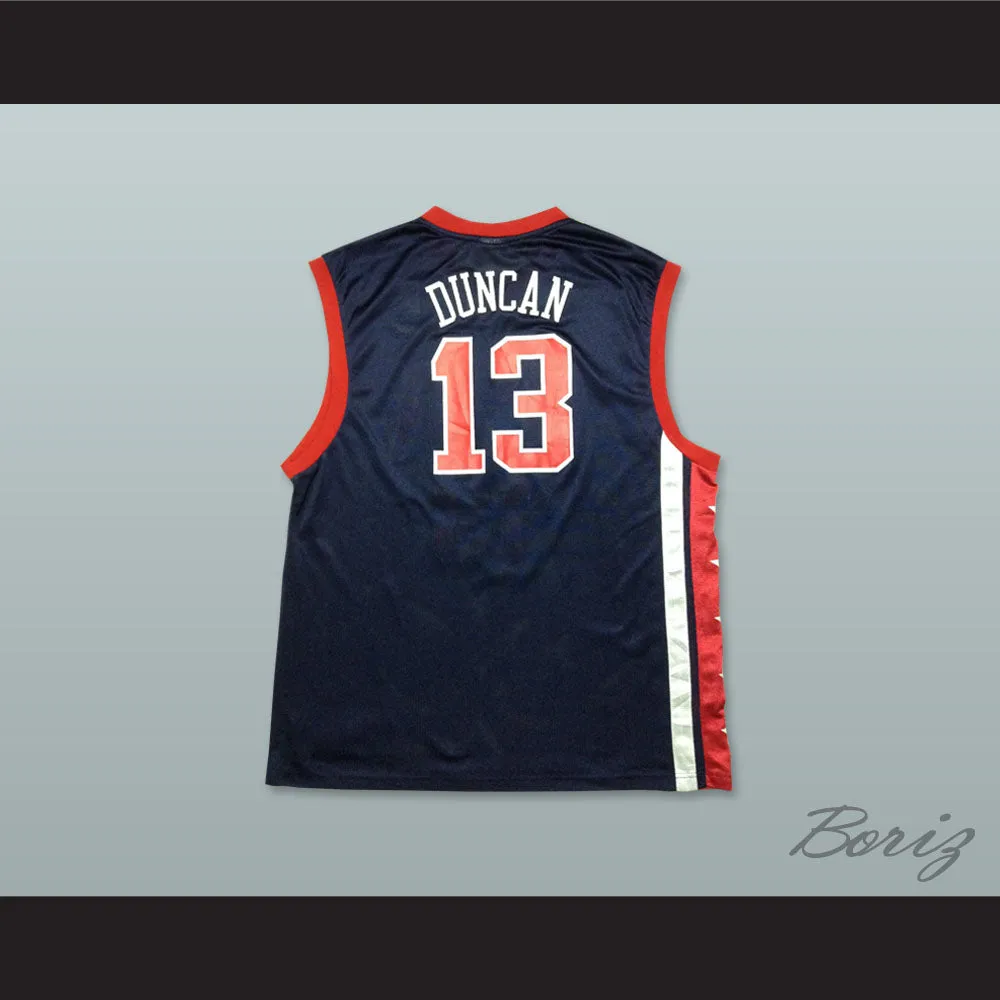 Tim Duncan 13 USA Team Away Basketball Jersey