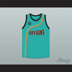 Tim Duncan 21 Roswell Rayguns Teal Basketball Jersey
