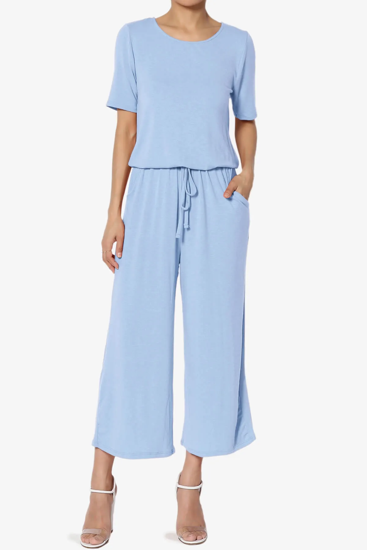 Tina Short Sleeve Culotte Jumpsuit PLUS