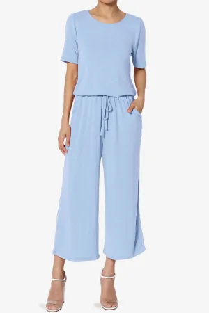 Tina Short Sleeve Culotte Jumpsuit PLUS
