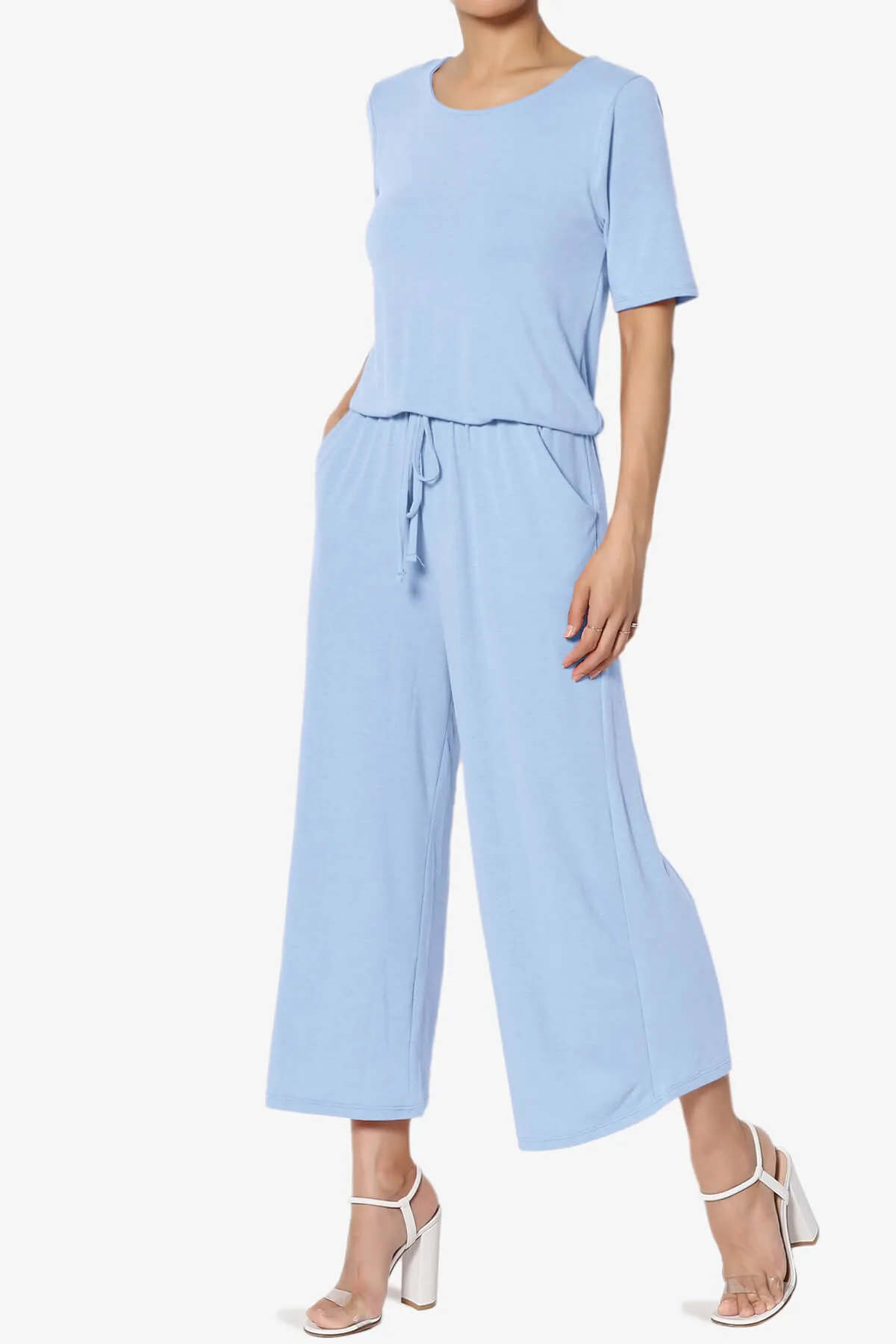 Tina Short Sleeve Culotte Jumpsuit PLUS