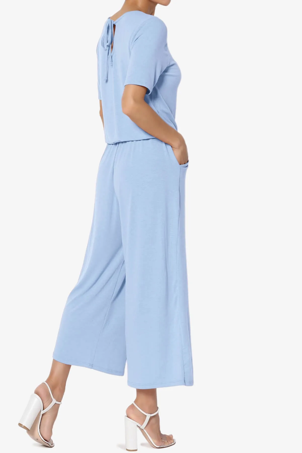 Tina Short Sleeve Culotte Jumpsuit PLUS