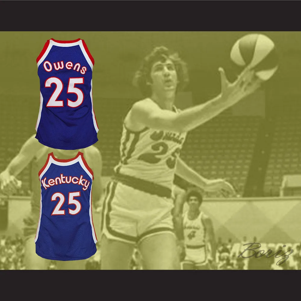 Tom Owens 25 Kentucky Colonels Blue Basketball Jersey