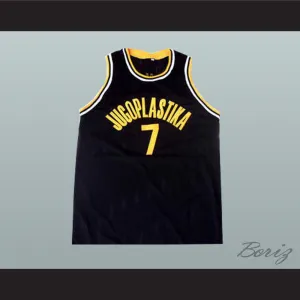 Toni Kukoc 7 Jugoplastika Black Basketball Jersey