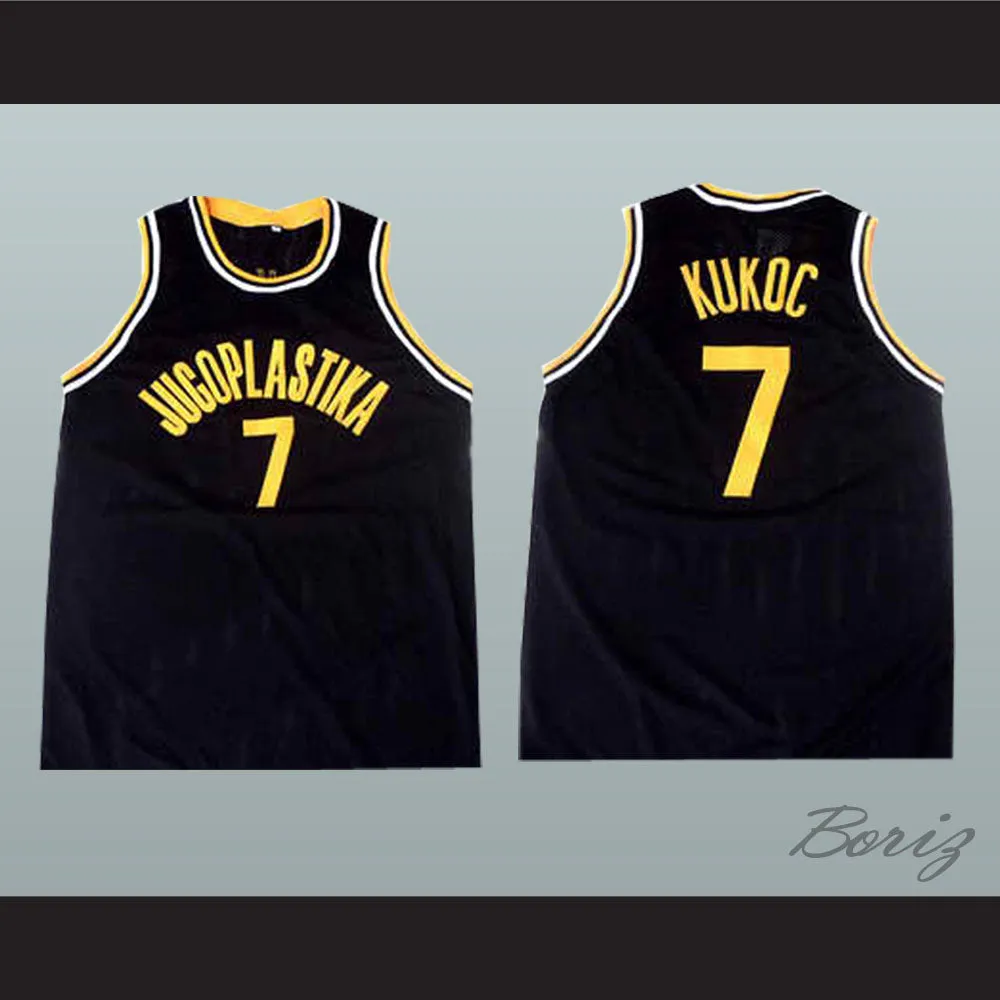 Toni Kukoc 7 Jugoplastika Black Basketball Jersey