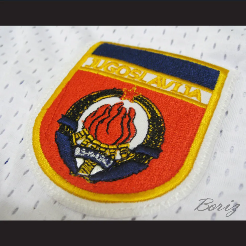 Toni Kukoc 7 Yugoslavia White Basketball Jersey