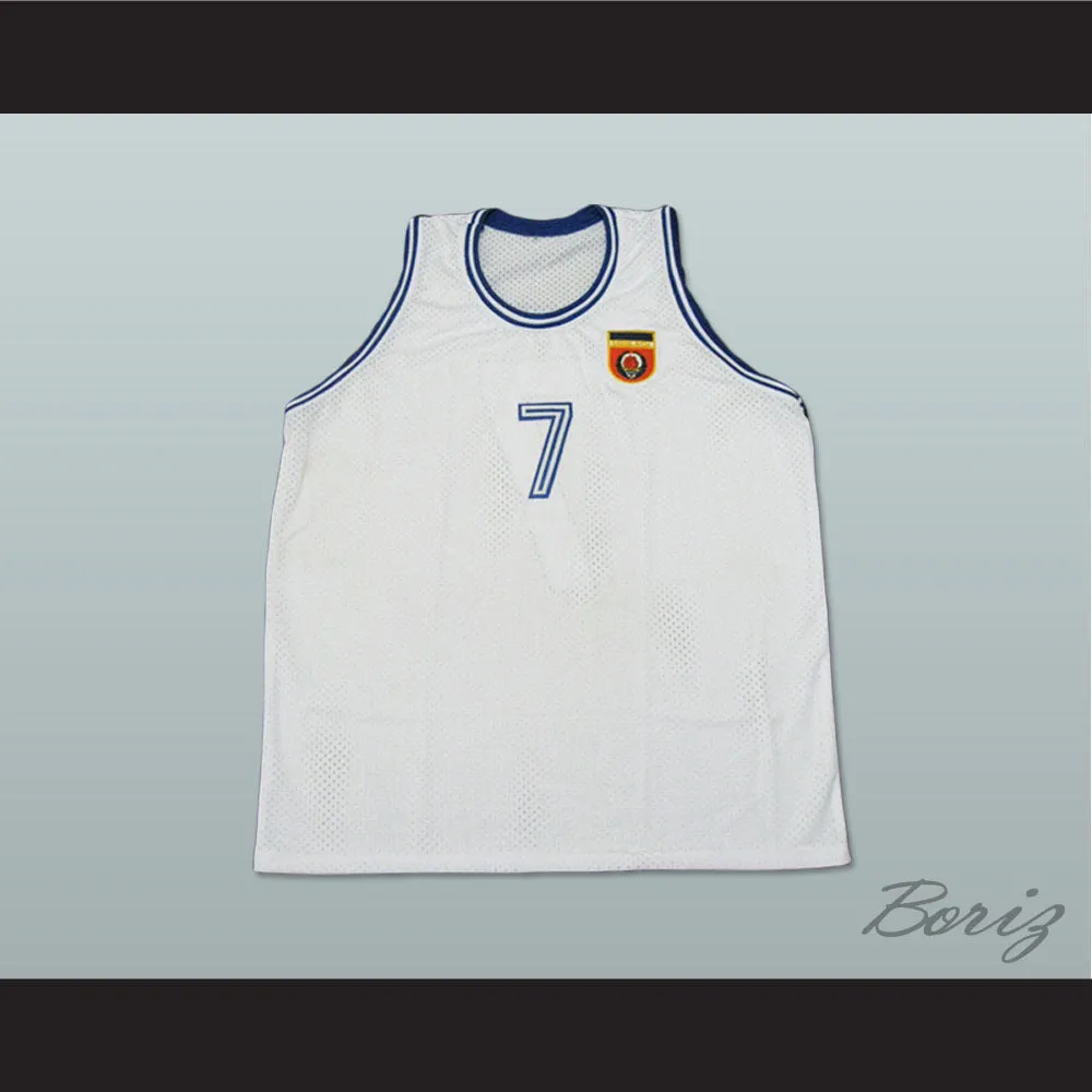 Toni Kukoc 7 Yugoslavia White Basketball Jersey