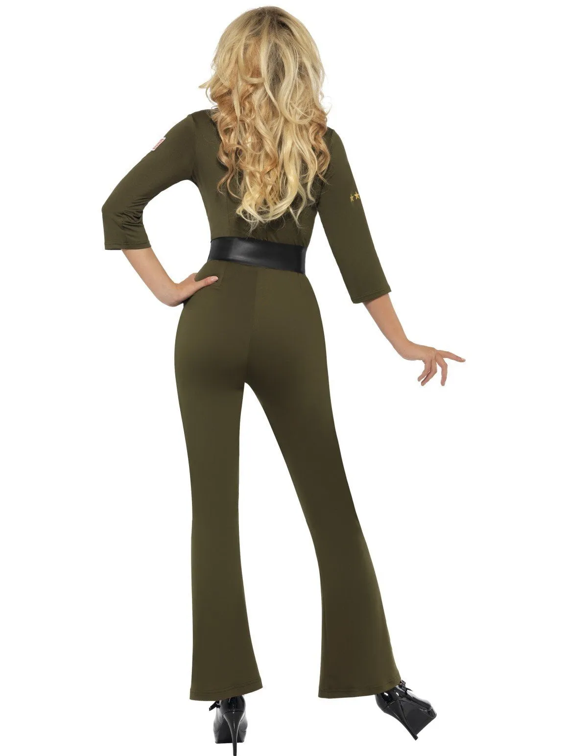 Top Gun Womens 80s Maverick Jumpsuit Costume