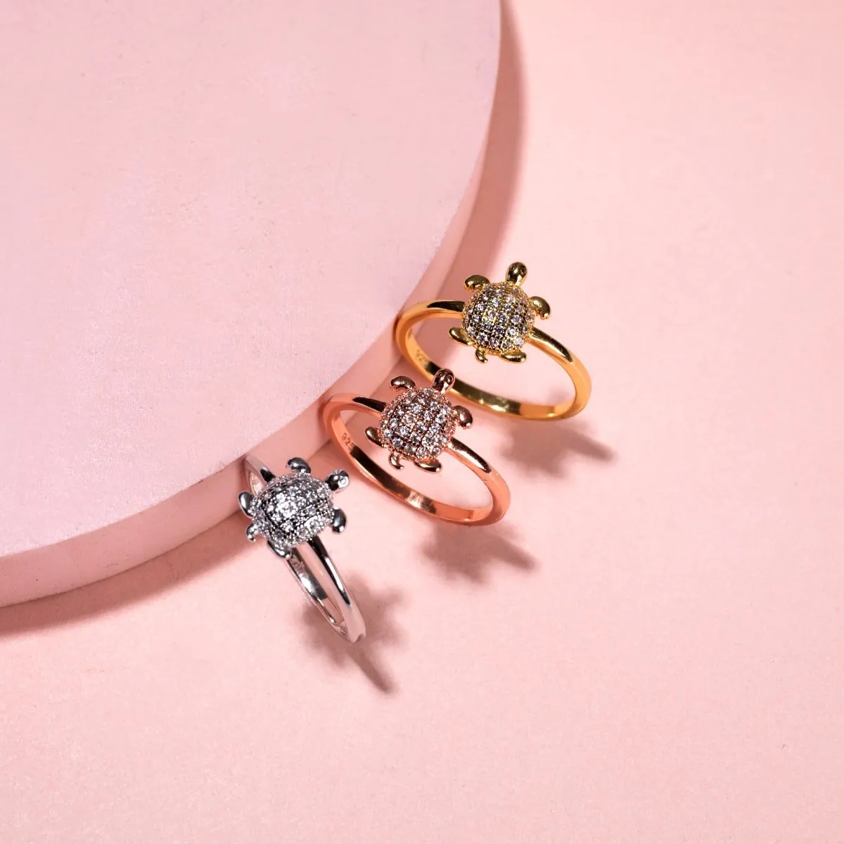 Tortuga | Gold Vermeil | CZ Diamond Sea Turtle Ring